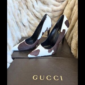 ✨ Limited Edition Gucci Pony Hair Cow Print Pumps Horsebit Heels EU 39